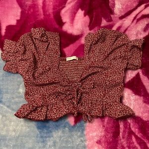 SHEIN red floral crop top